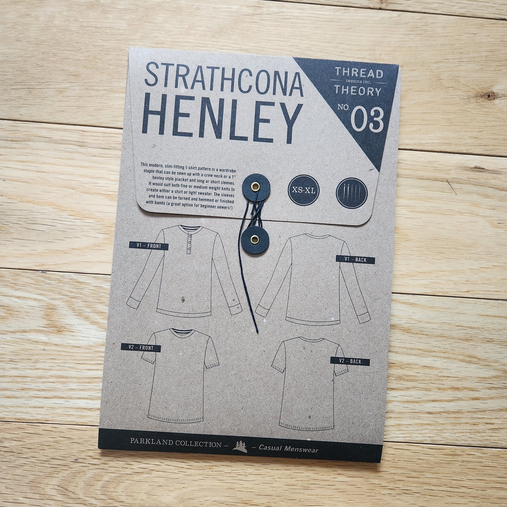 Thread Theory Mens Strathcona Henley Sewing Pattern - NWT